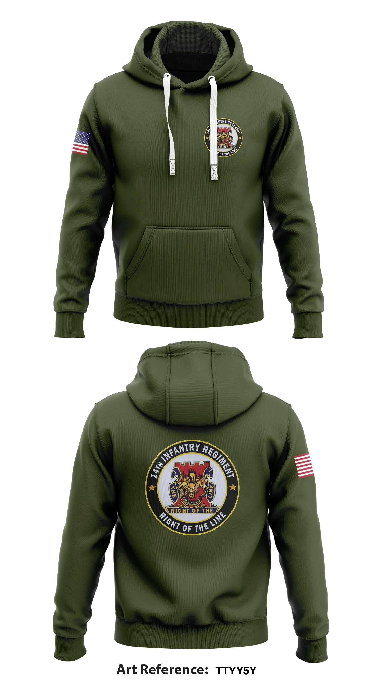 1-14 Infantry Battalion Store 1 Core Men's Hooded Performance Sweatshirt - TtyY5Y
