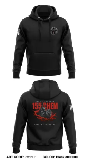 155 Chemical Battalion  Core Men's Hooded Performance Sweatshirt - 8W59HF