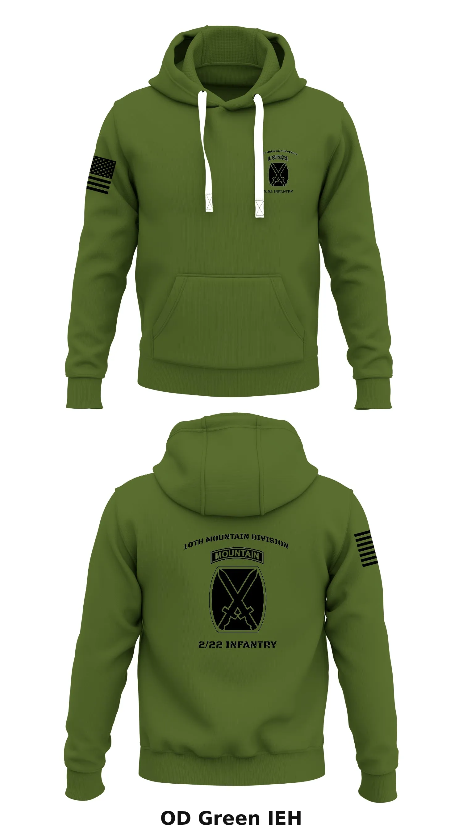 1th mountain division, 2/22 infantry Store 1  Core Men's Hooded Performance Sweatshirt - IEH