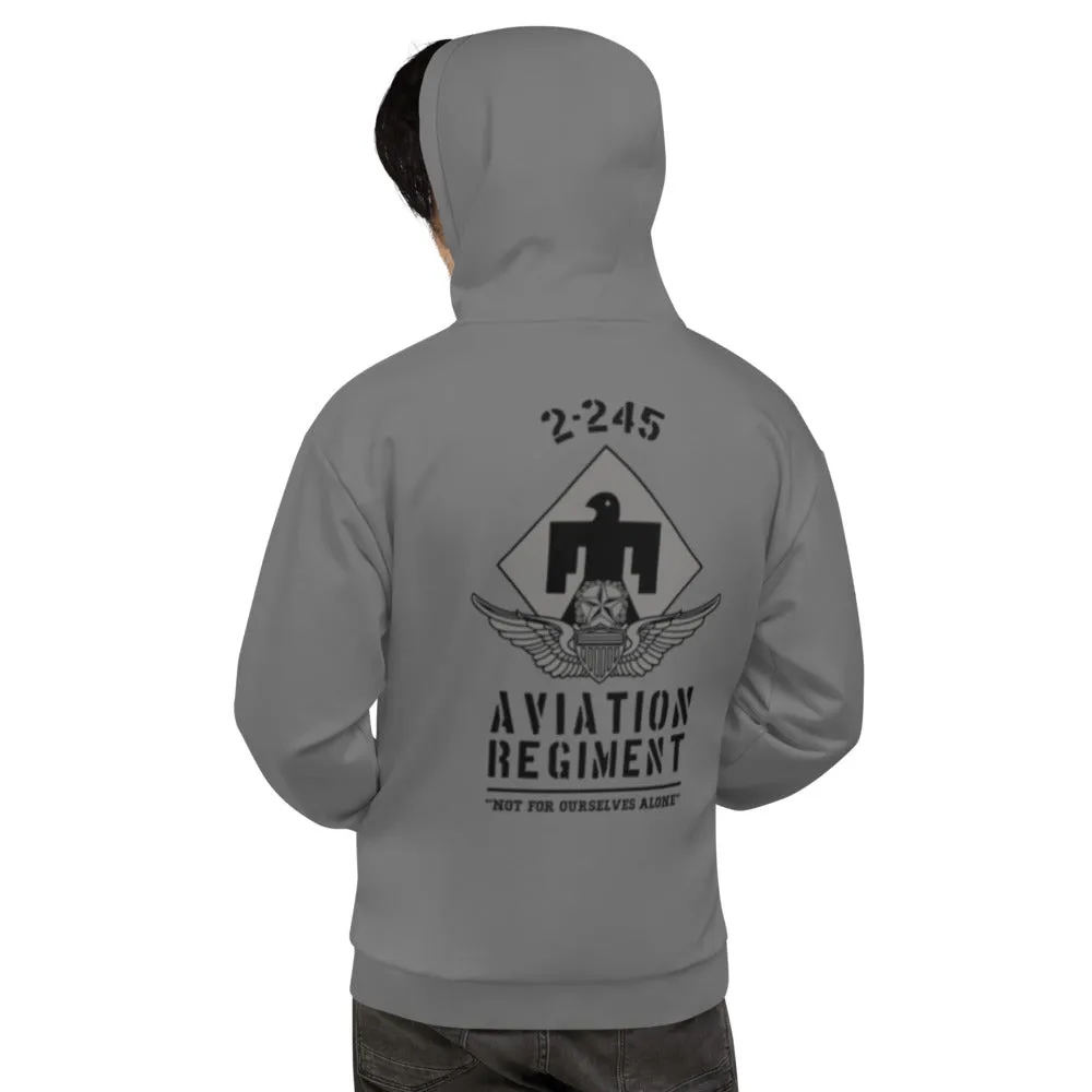 2-245 Aviation Regiment Store 1  Core Men's Hooded Performance Sweatshirt - WzerT6-GRY-BLK