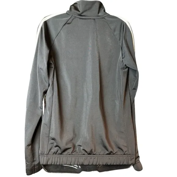 2 Adidas Track Jackets Black with 3 stripes. Size Small
