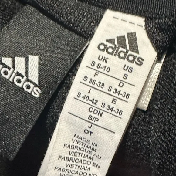 2 Adidas Track Jackets Black with 3 stripes. Size Small