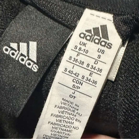 2 Adidas Track Jackets Black with 3 stripes. Size Small