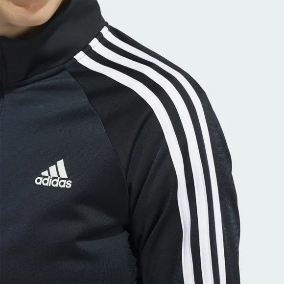 2 Adidas Track Jackets Black with 3 stripes. Size Small