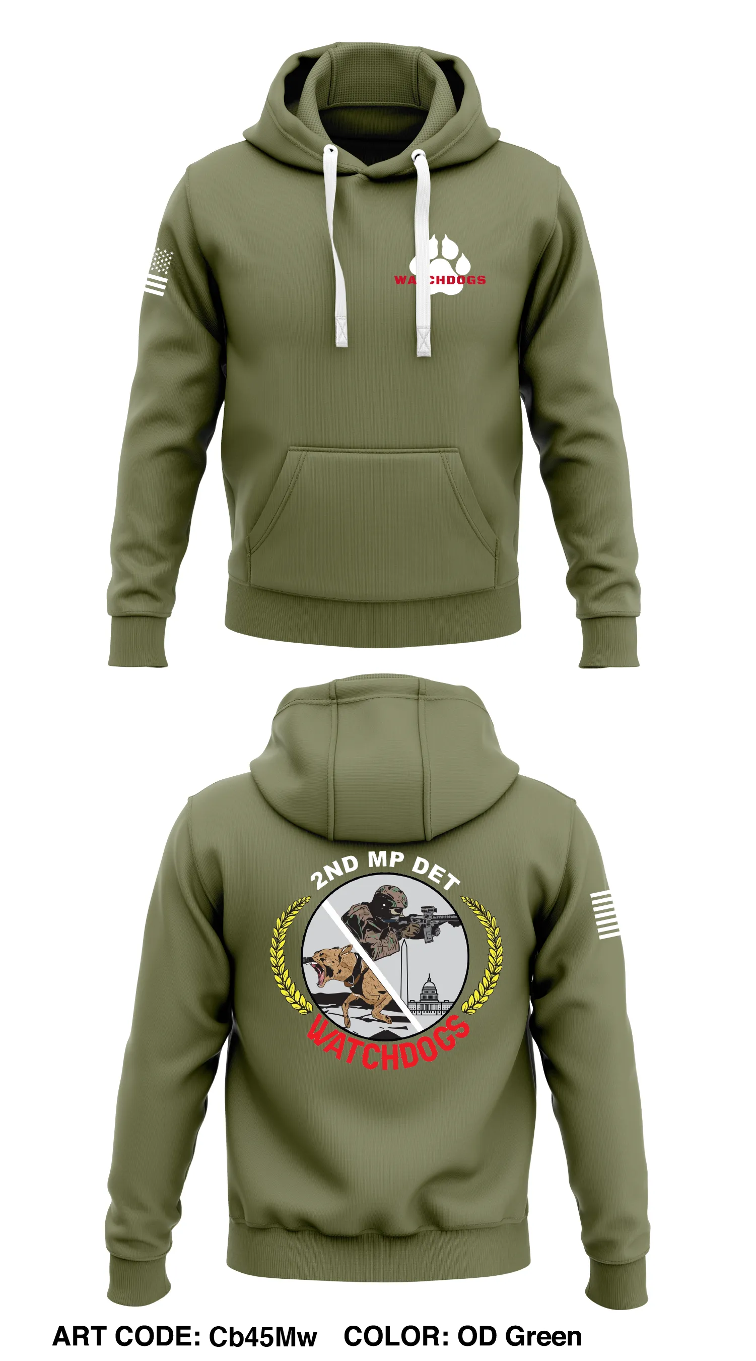 2nd MP Det  Core Men's Hooded Performance Sweatshirt - Cb45Mw