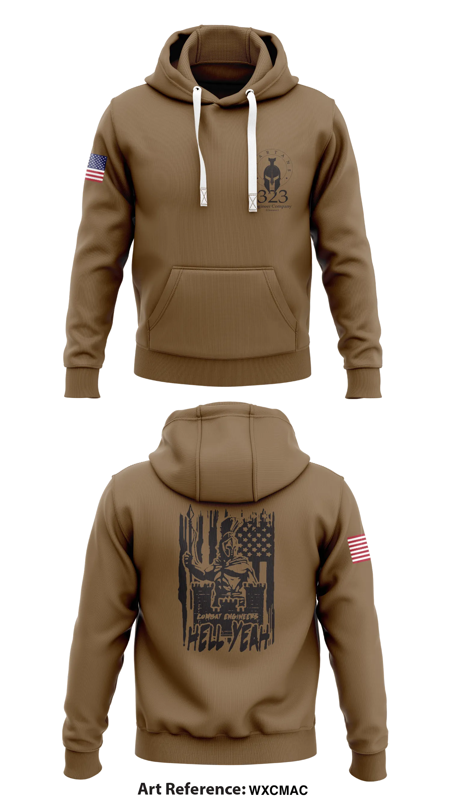 323 Engineer Company Store 1  Core Men's Hooded Performance Sweatshirt - WxCmaC