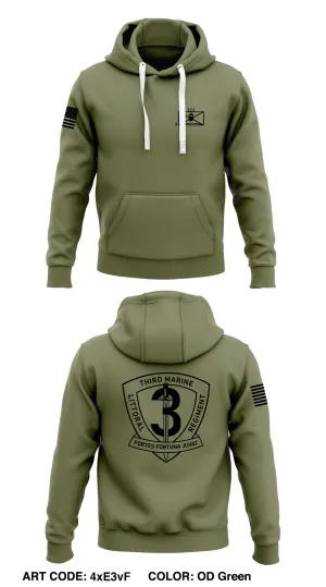 3D Marine Littoral Regiment  Core Men's Hooded Performance Sweatshirt - 4xE3vF