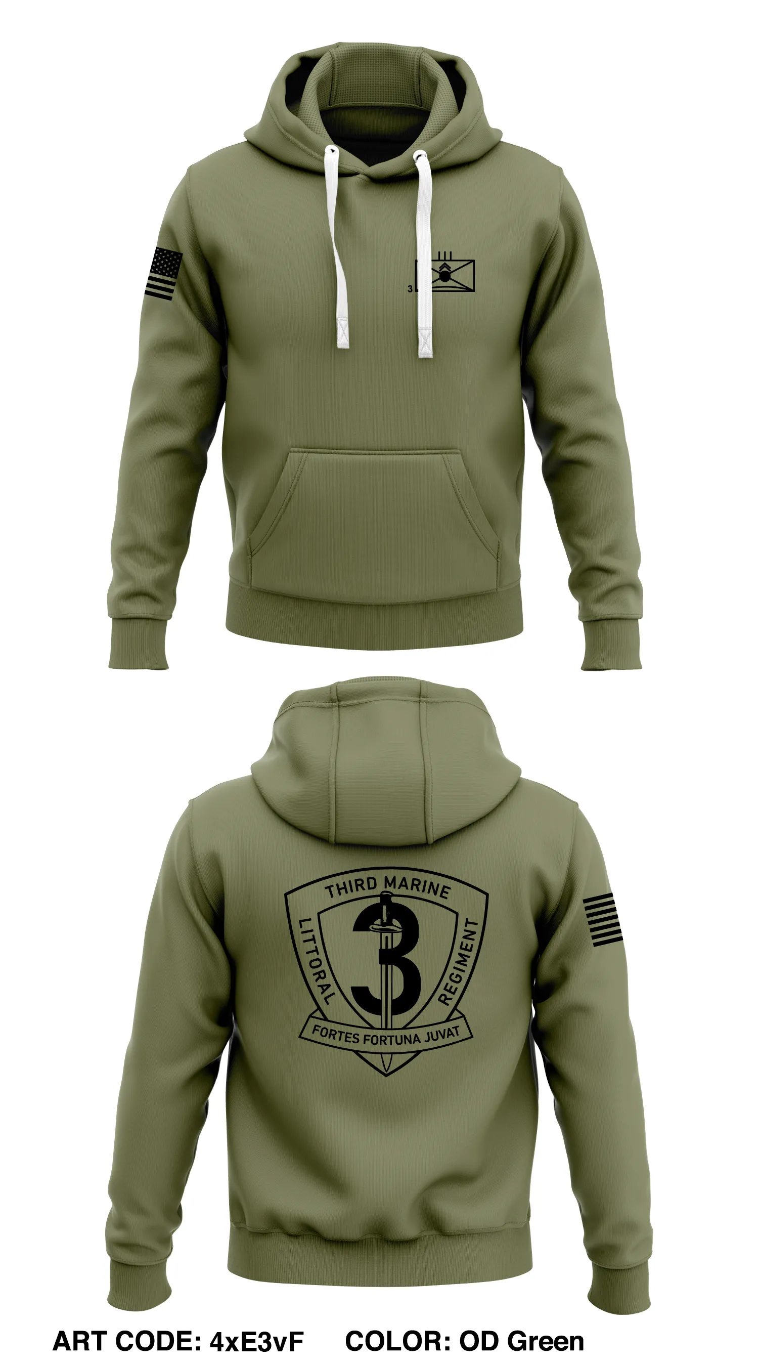 3D Marine Littoral Regiment  Core Men's Hooded Performance Sweatshirt - 4xE3vF
