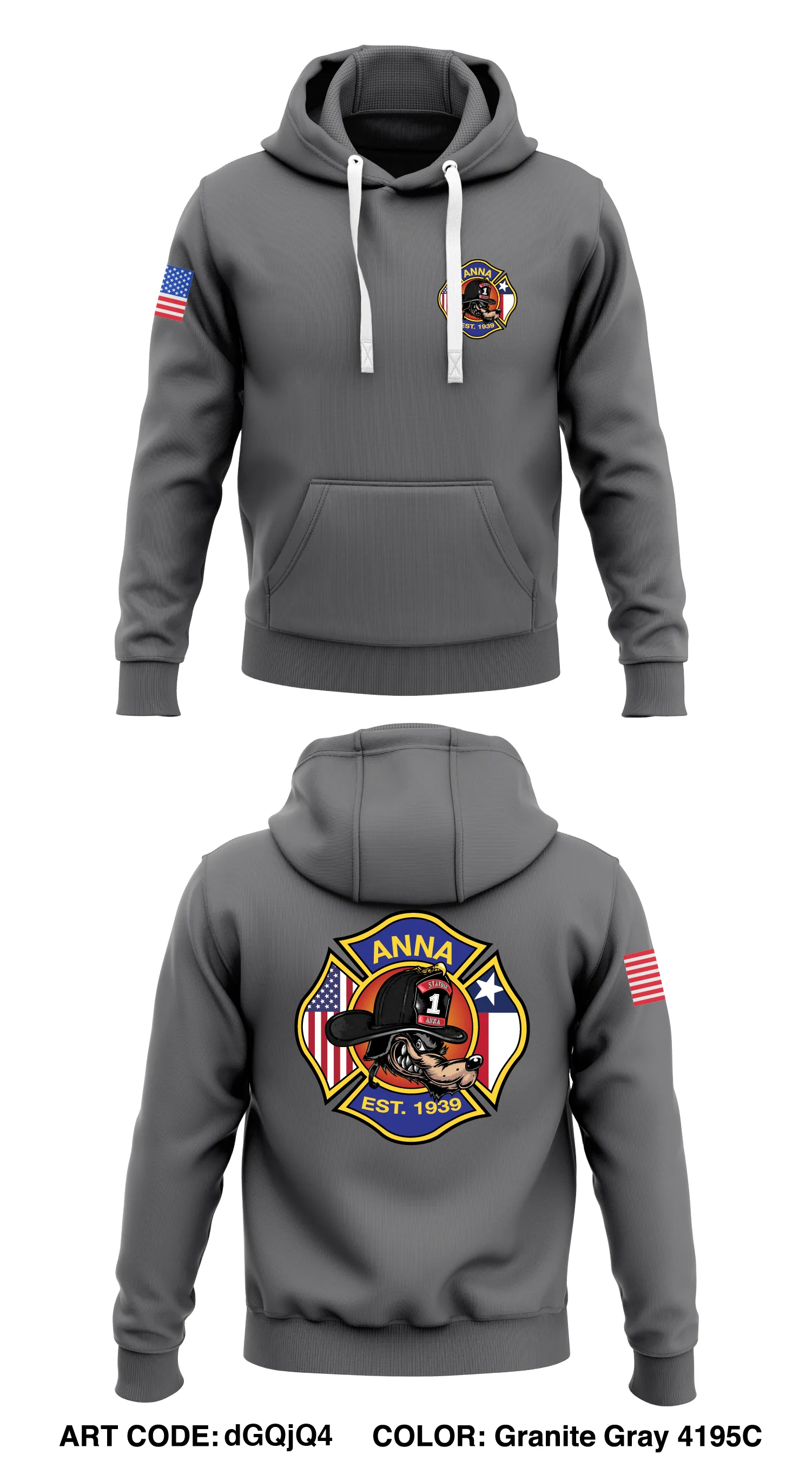 A-Shift, Anna Fire Department Store 1  Core Men's Hooded Performance Sweatshirt - dGQjQ4