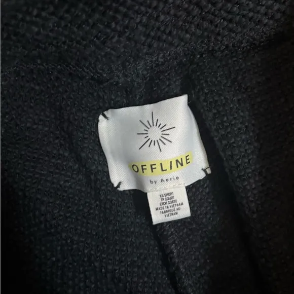 Aerie Offline Snowday Black Mock Neck Sweatshirt Jogger Sweatpants Matching Set
