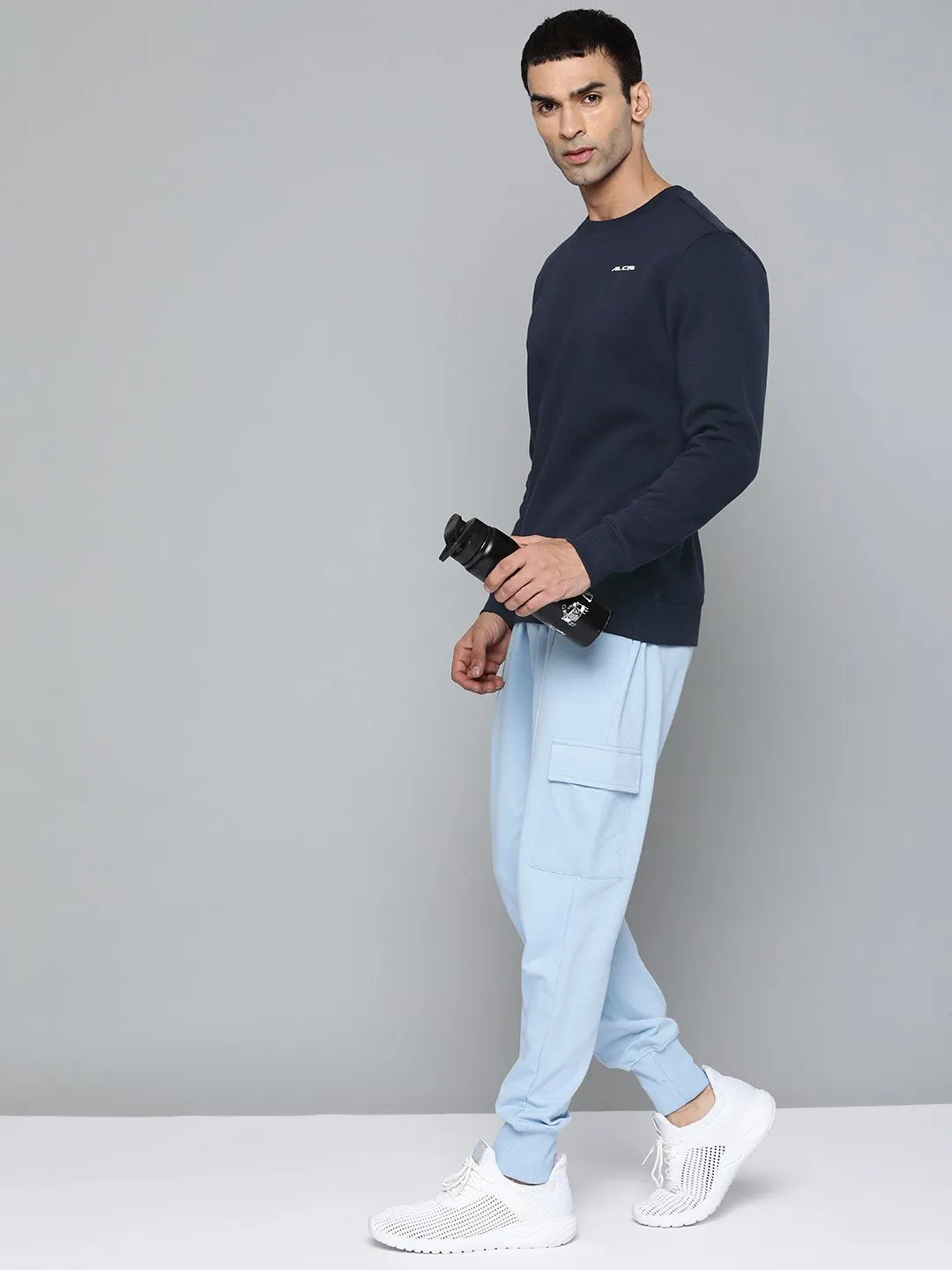 Alcis Men Solid Navy Blue Sweatshirts