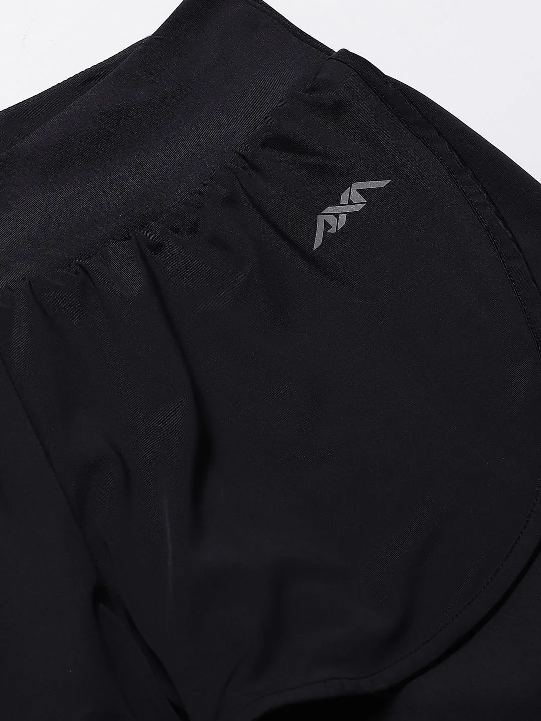 Alcis Women Black Solid Regular Fit Sports Shorts