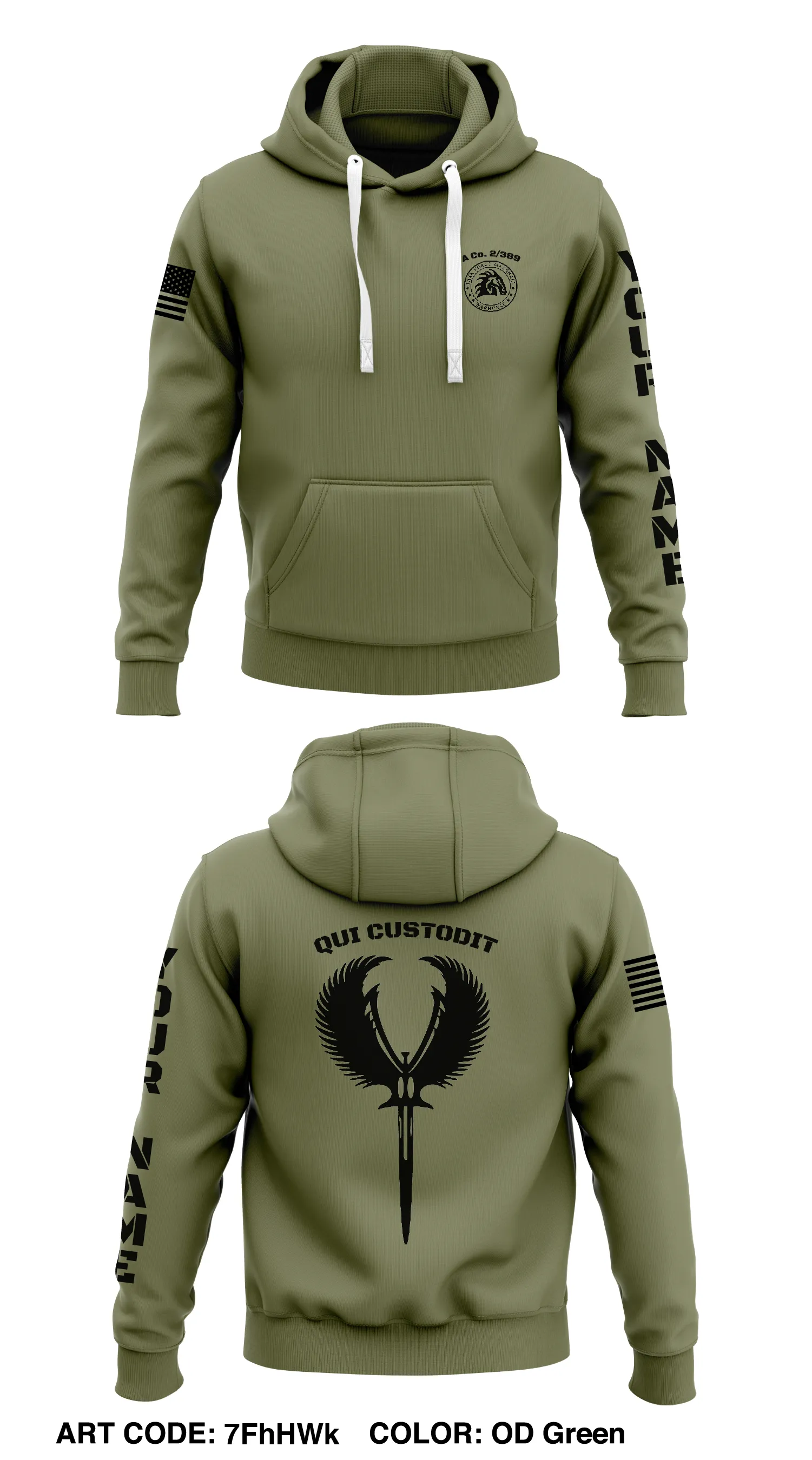 Alpha Co. 2/389 Store 1  Core Men's Hooded Performance Sweatshirt - 7FhHWk