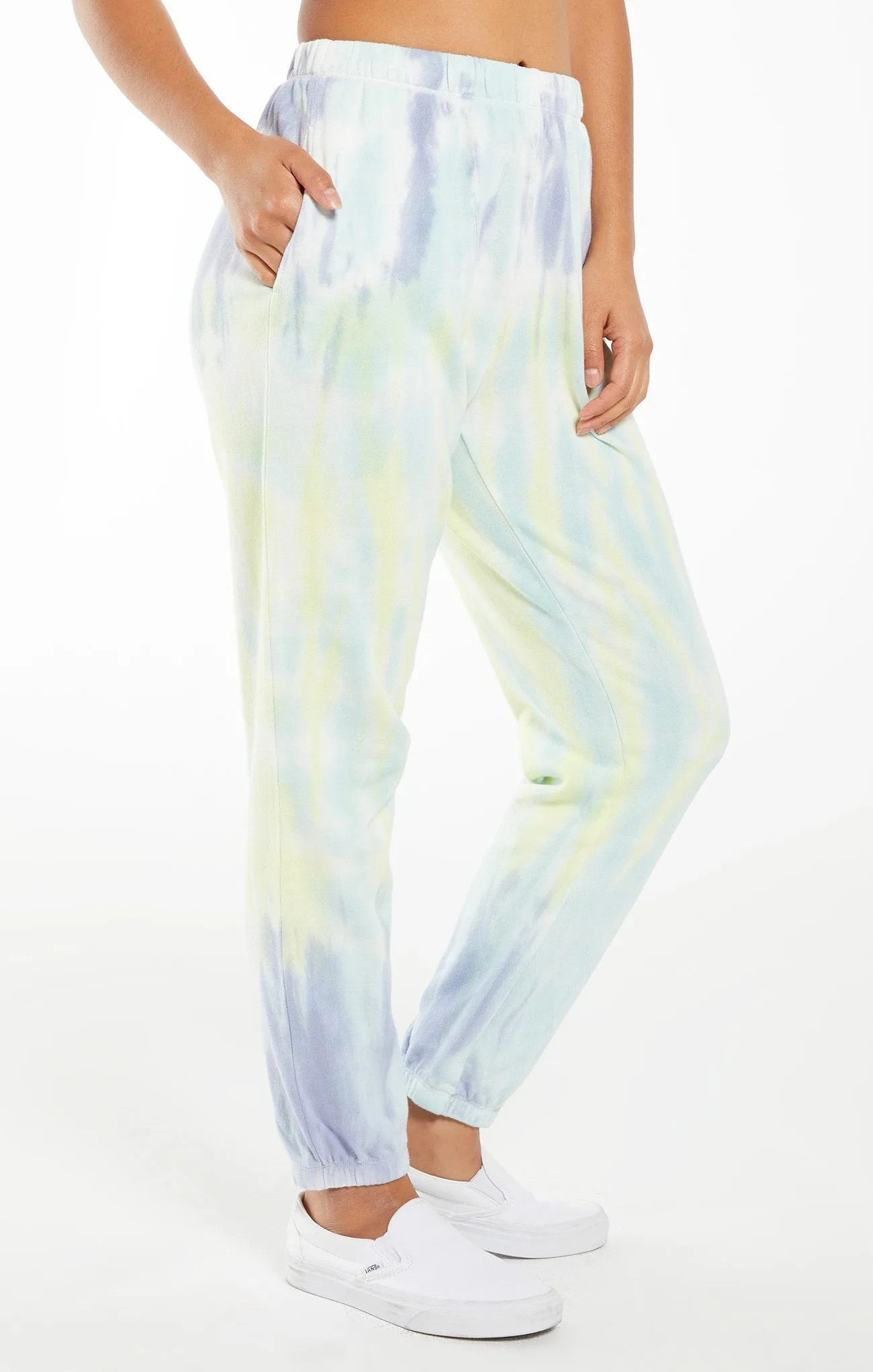 Atlas boyfriend sorbet skies tie-dye jogger in lavender grey