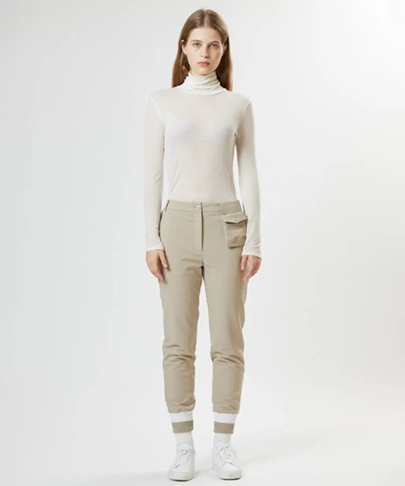 AVEN Side Color Line Jogger Pants - Beige