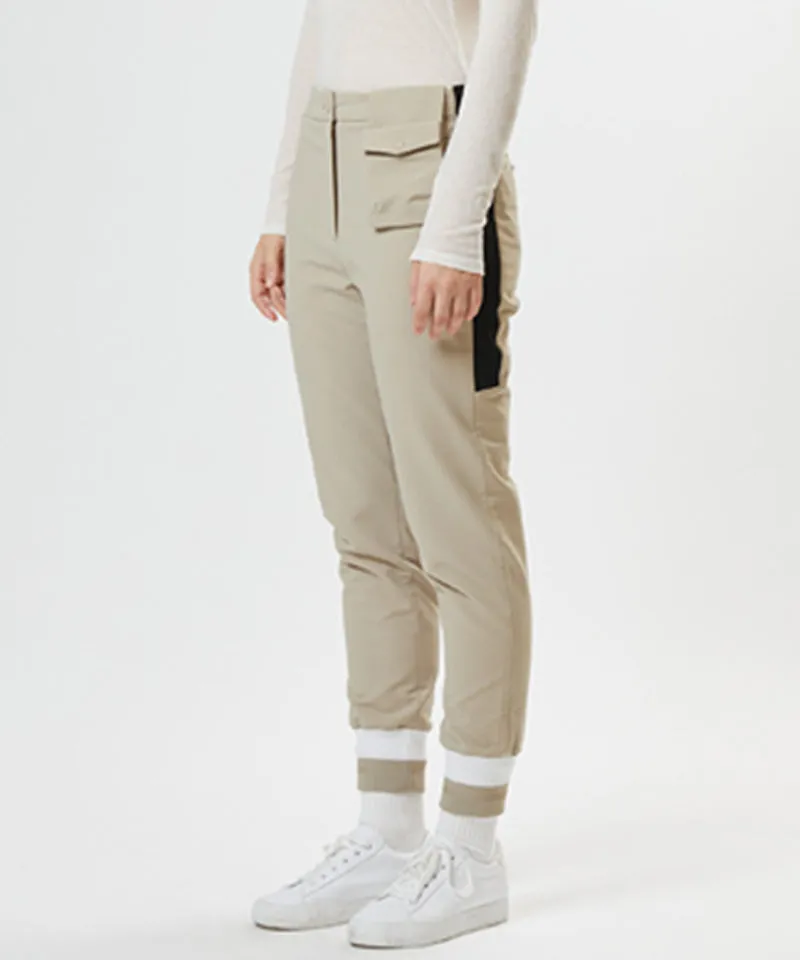 AVEN Side Color Line Jogger Pants - Beige