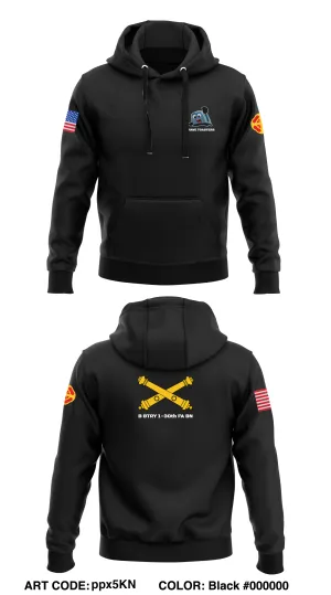 B BTRY, 1-3th FA BN, 428 BDE Store 1  Core Men's Hooded Performance Sweatshirt - ppx5KN