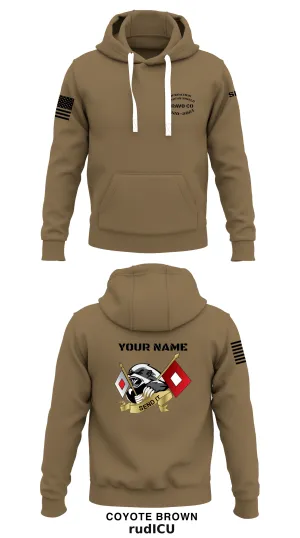 B Co 146 ESB Store 1  - Coyote Brown Core Men's Hooded Performance Sweatshirt - rudICU