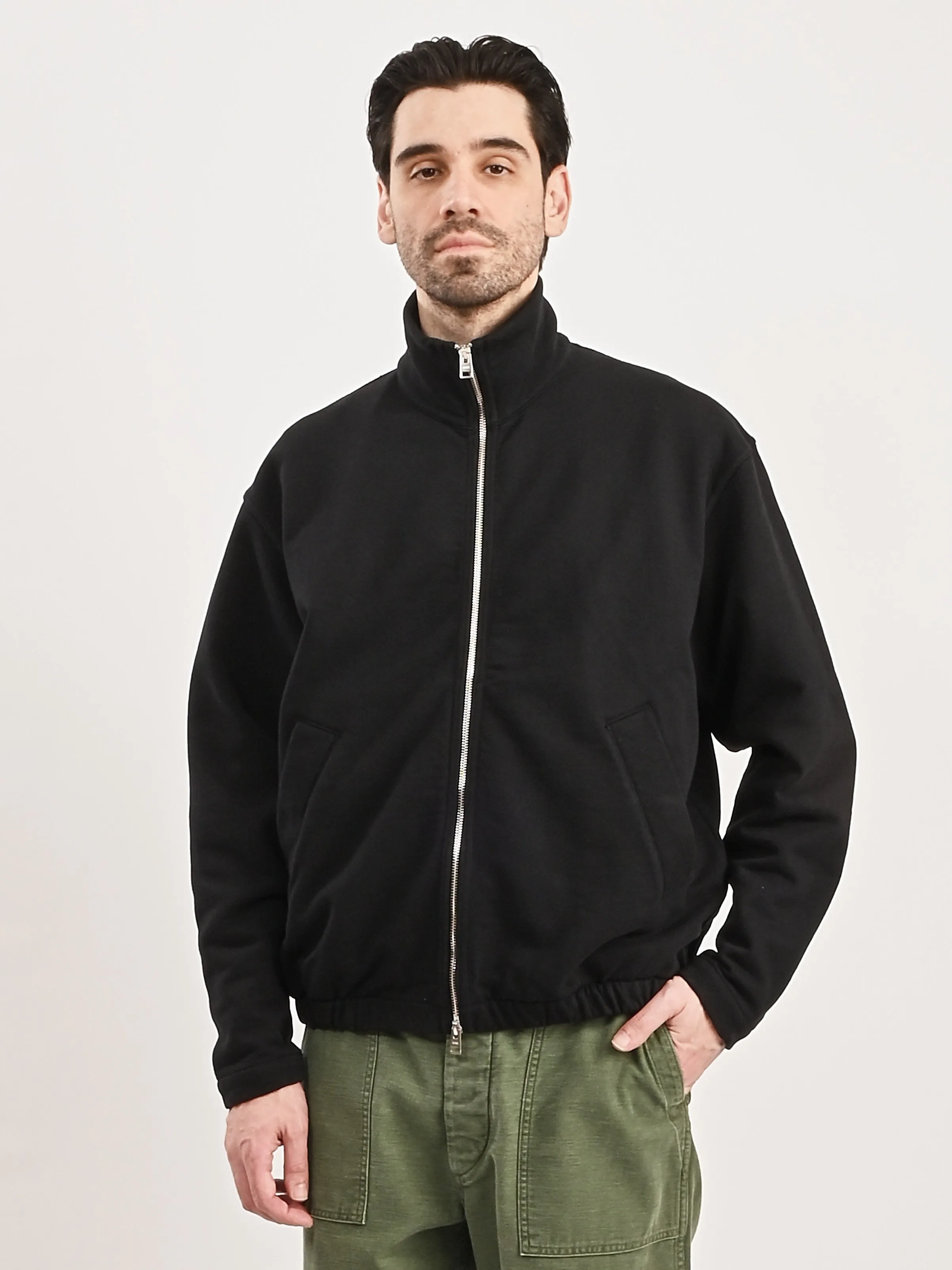 Black Bjorn Relaxed Organic Loopback Track Jacket