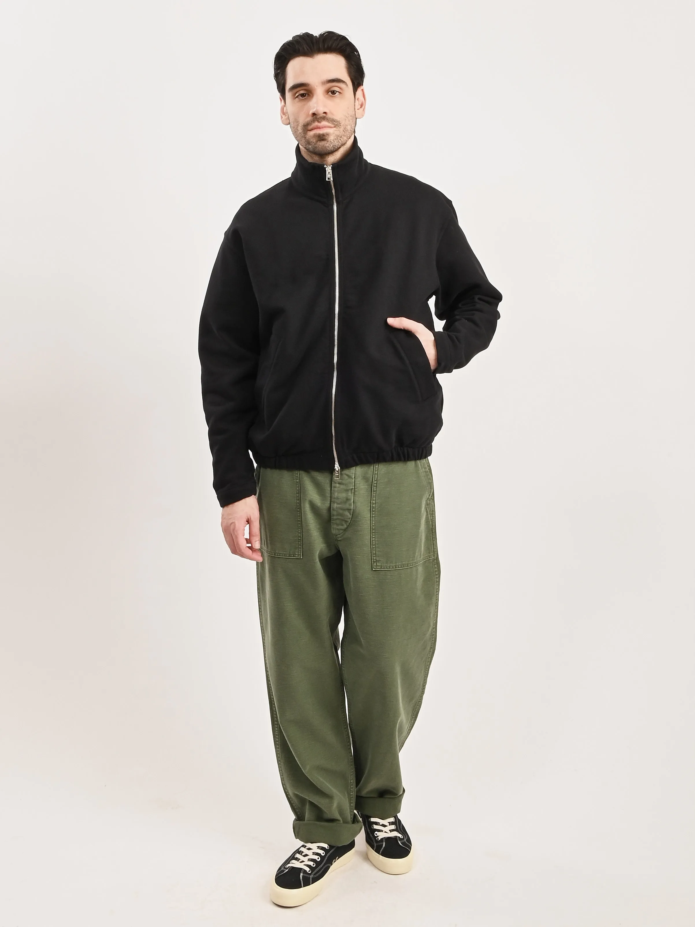 Black Bjorn Relaxed Organic Loopback Track Jacket