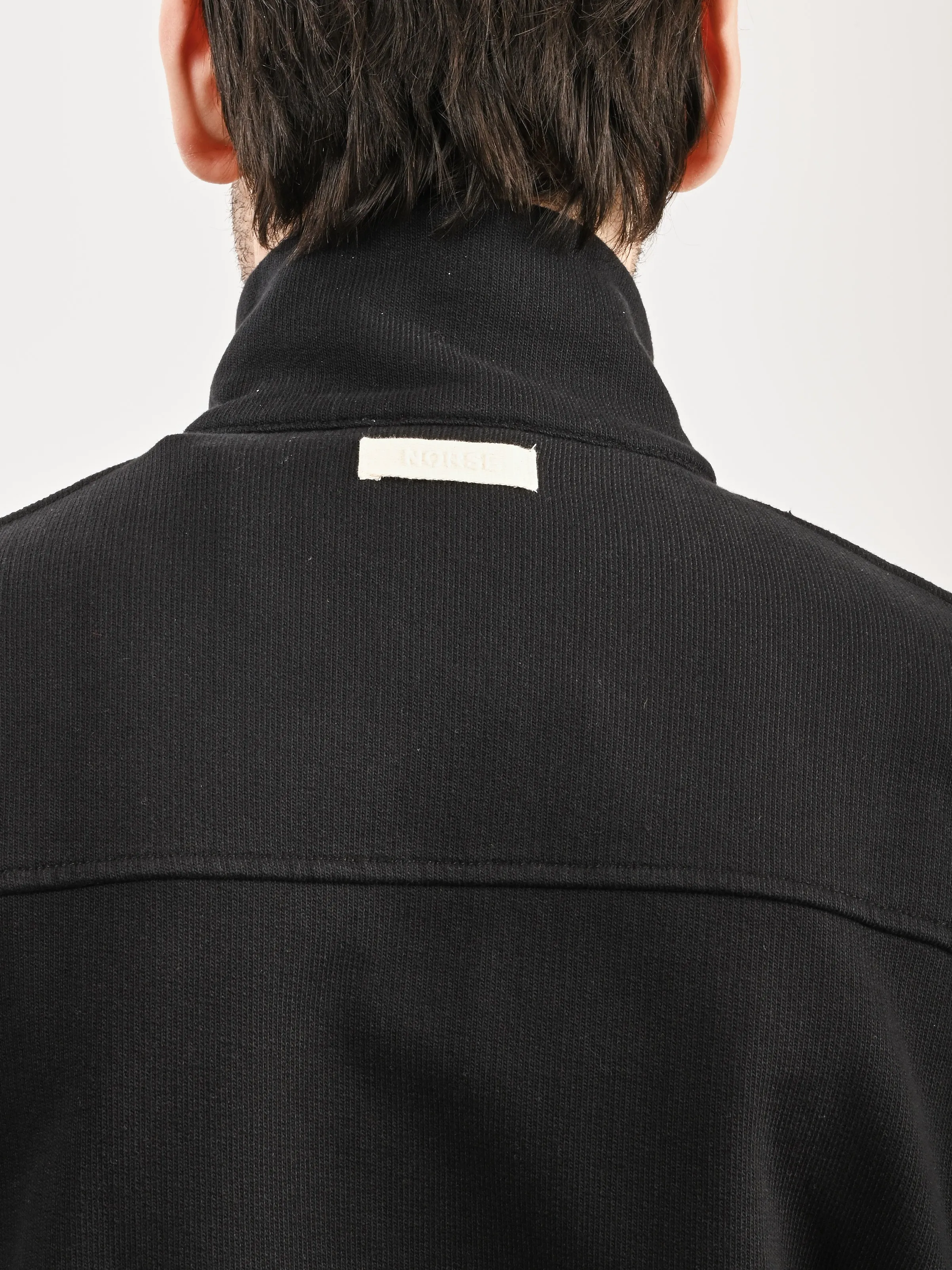 Black Bjorn Relaxed Organic Loopback Track Jacket