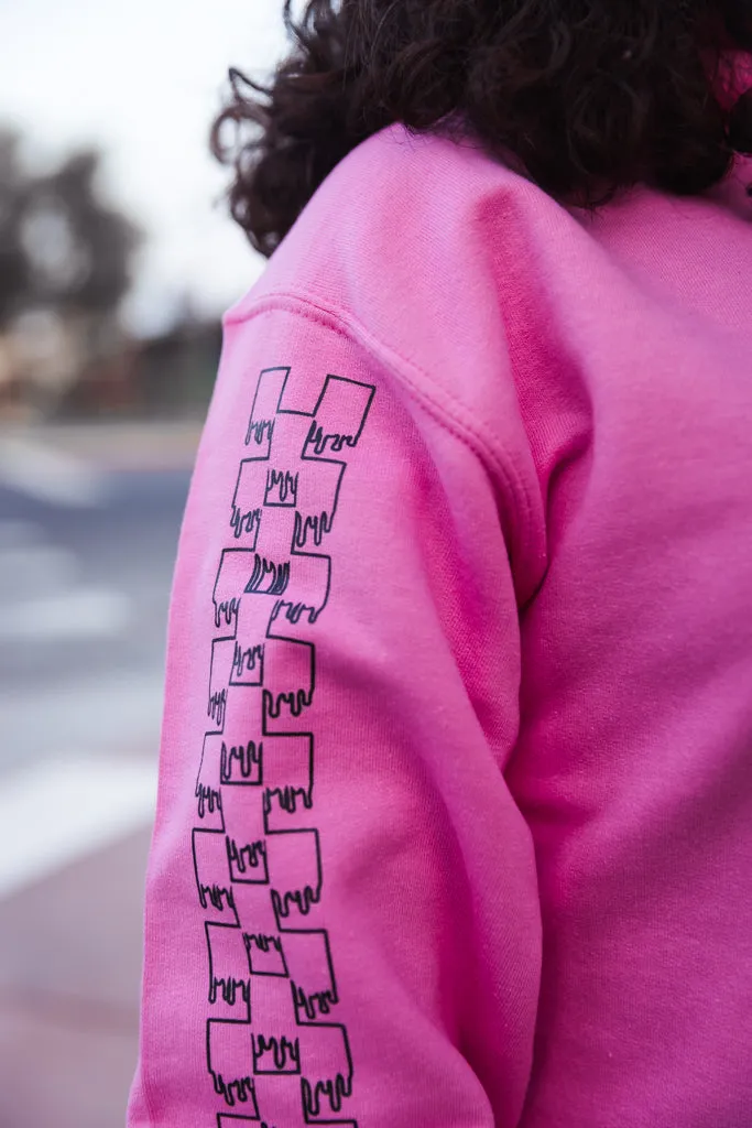 Black Outline SA Curve | Pink Hoodie (Outline Sleeves)