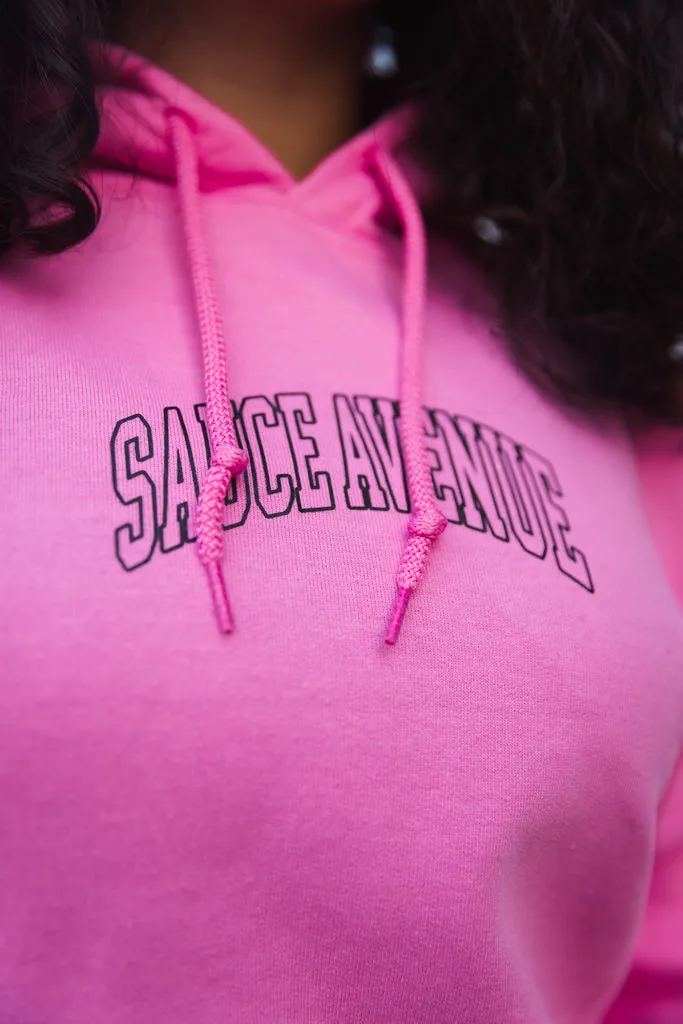 Black Outline SA Curve | Pink Hoodie (Outline Sleeves)
