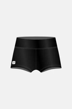 Black Wetlook Wide Waistband Shorts