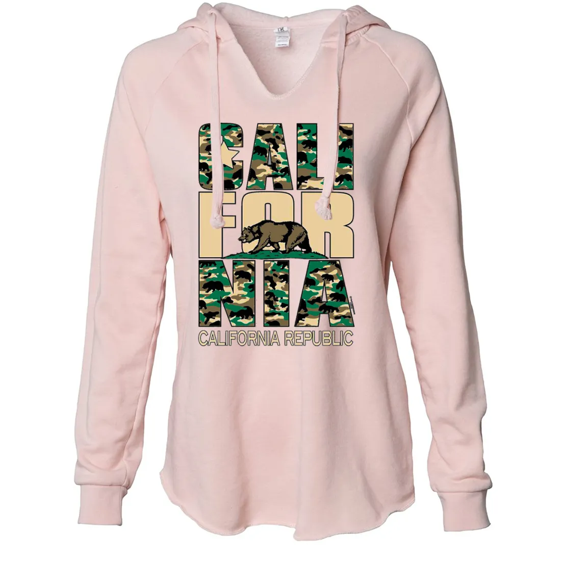 California State Flag Camo Women's Soft Hooded Pullover