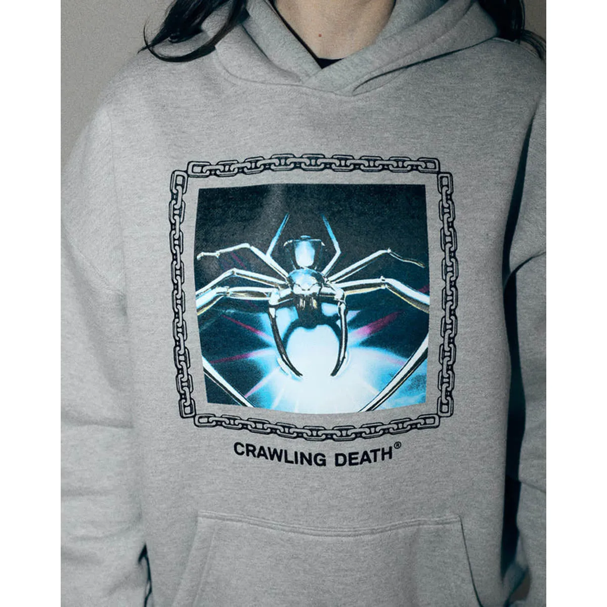 Crawling Death - Chrome Spider Hoodie Grey