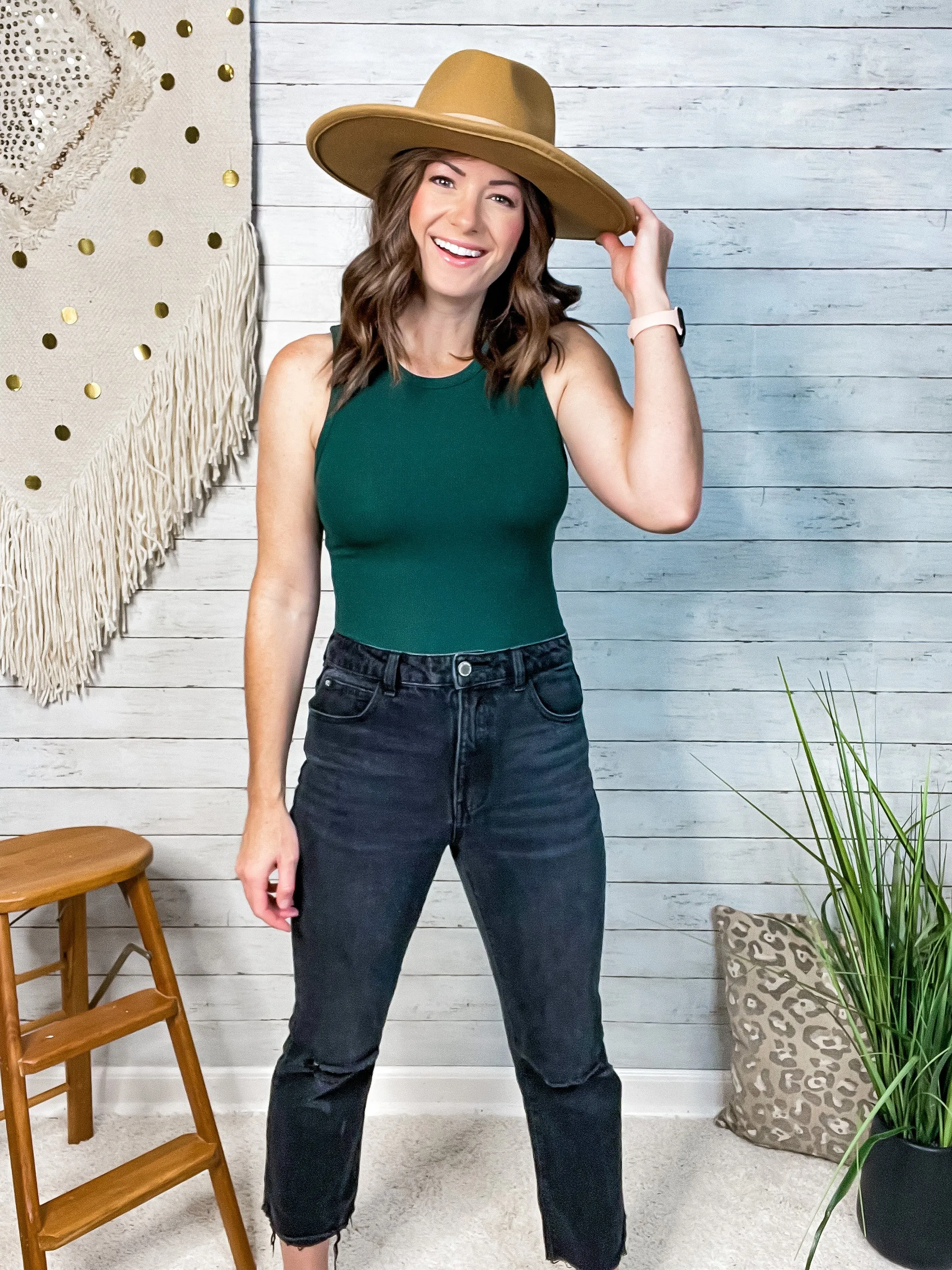 Crew Neck [H. Green] Bodysuit