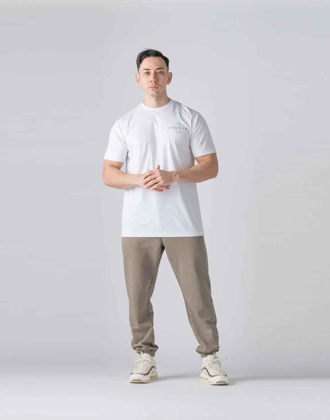 CRONOS Reflector Print Sweat Long Pants【TAUPE】