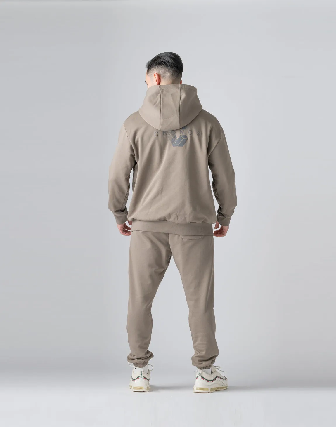 CRONOS Reflector Print Sweat Long Pants【TAUPE】