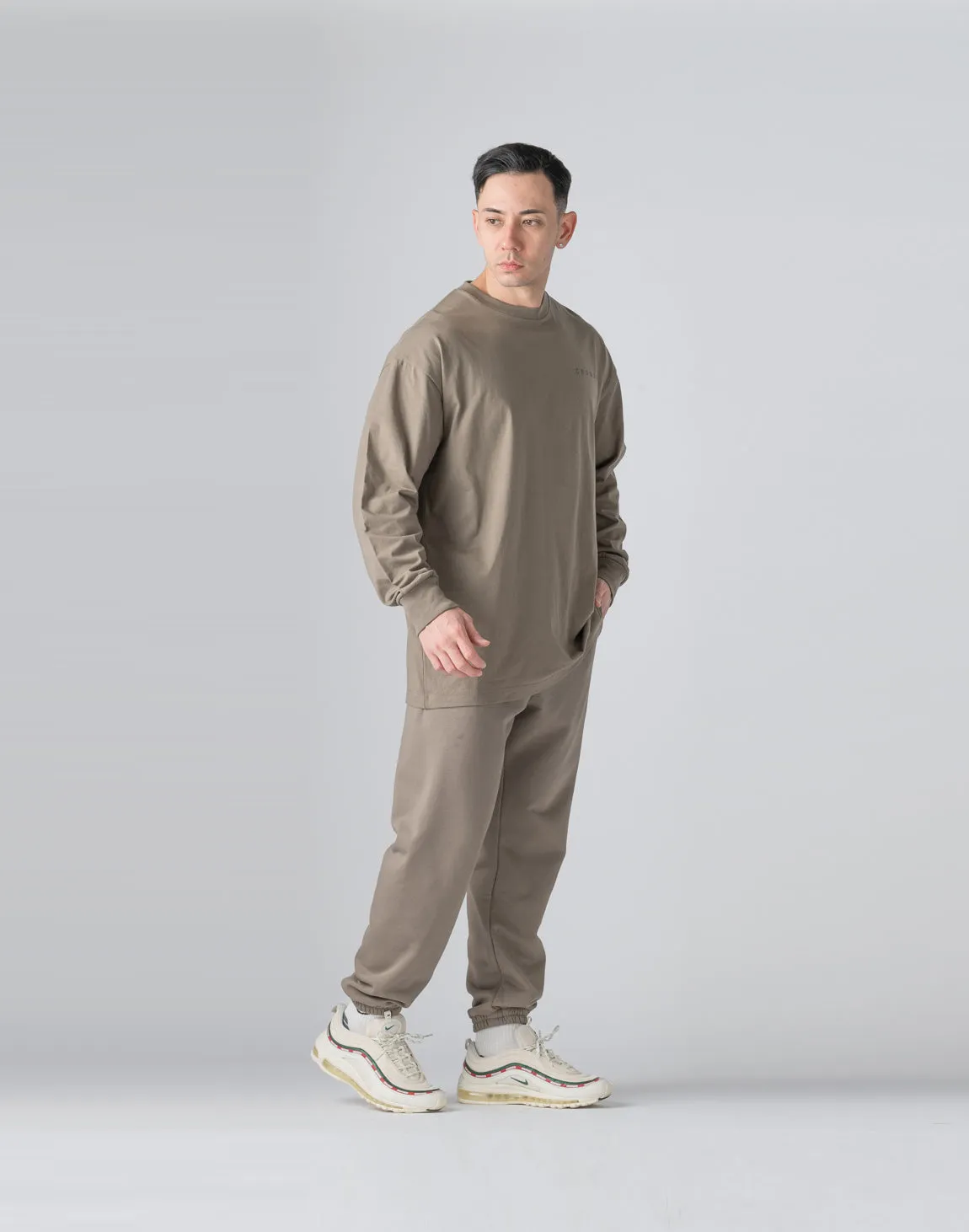 CRONOS Reflector Print Sweat Long Pants【TAUPE】