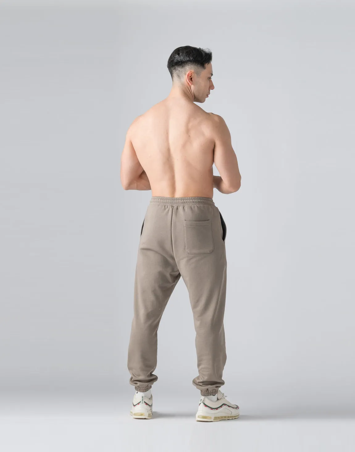 CRONOS Reflector Print Sweat Long Pants【TAUPE】