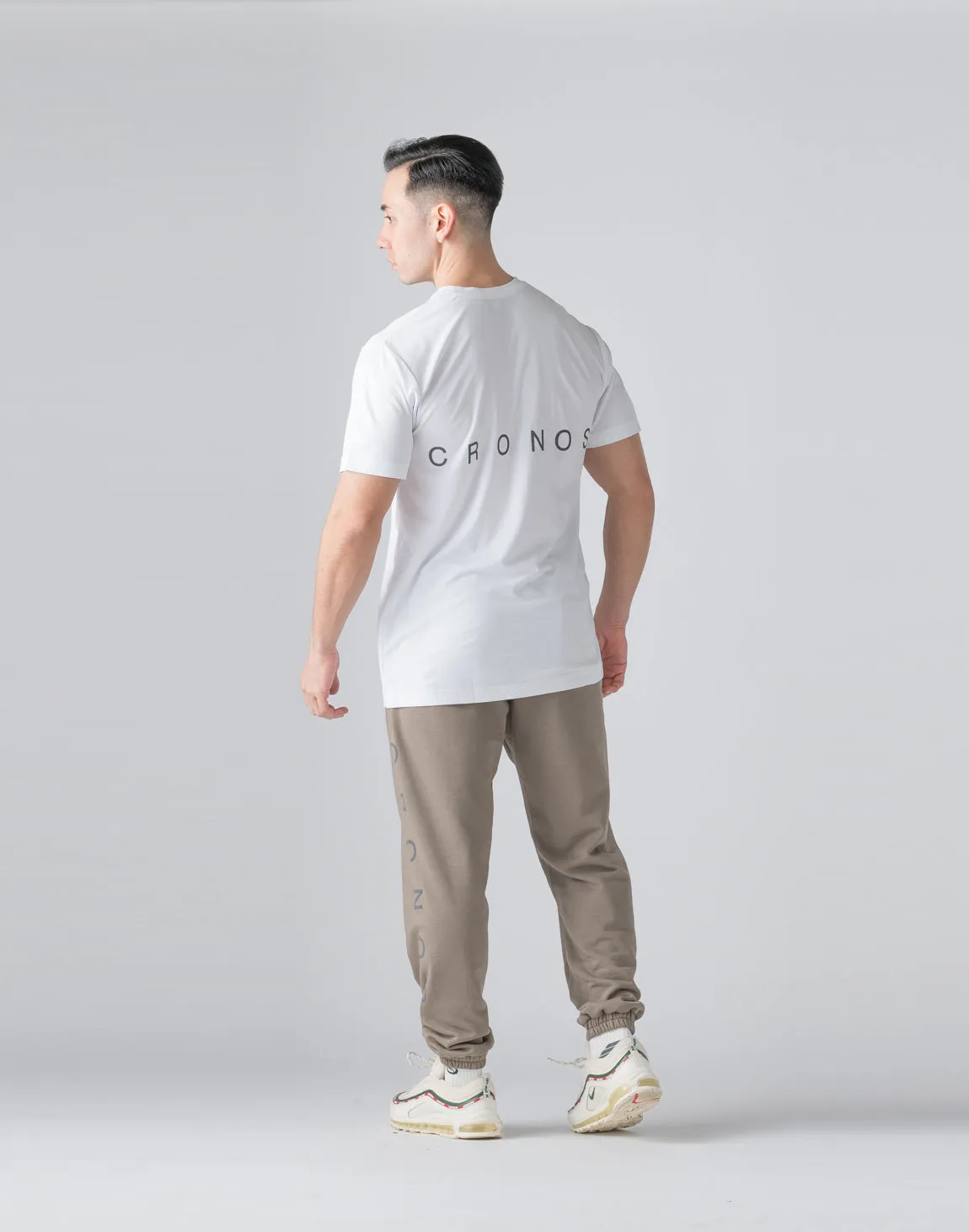 CRONOS Reflector Print Sweat Long Pants【TAUPE】