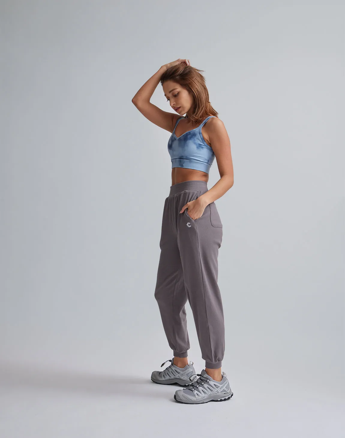 CRONOS WOMEN RELAXING JOGGER PANTS【GRAY】