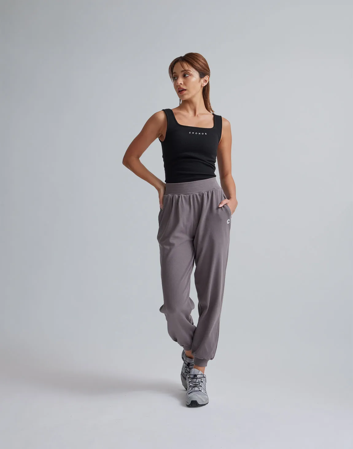 CRONOS WOMEN RELAXING JOGGER PANTS【GRAY】