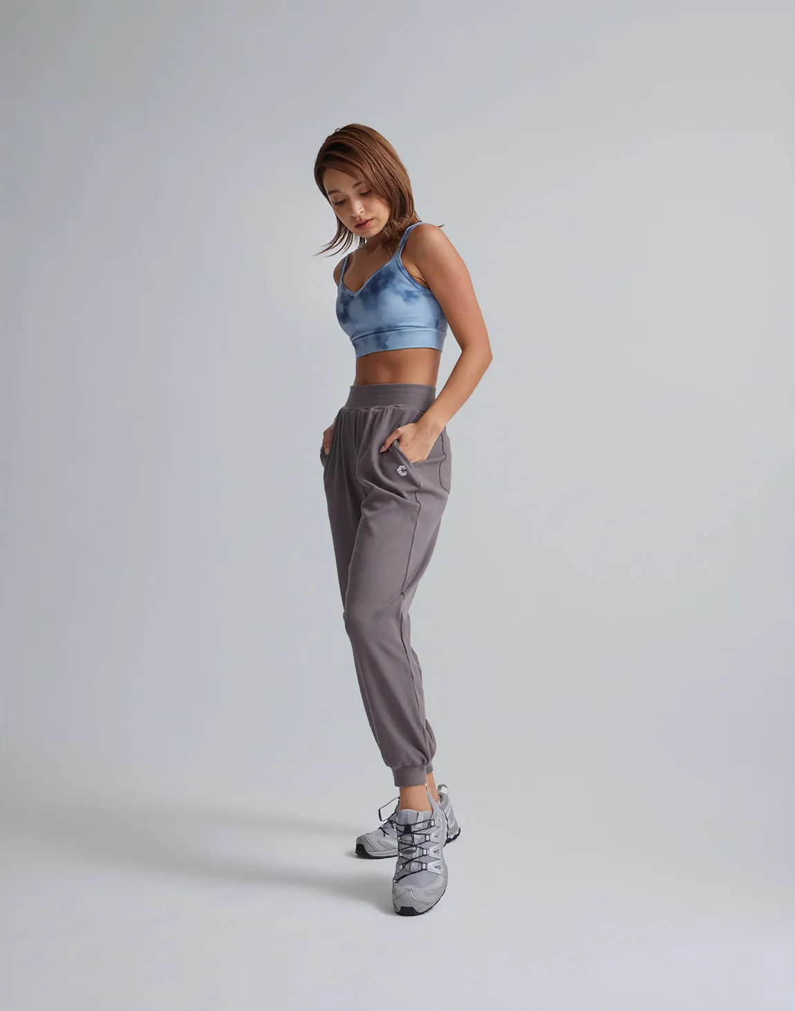 CRONOS WOMEN RELAXING JOGGER PANTS【GRAY】