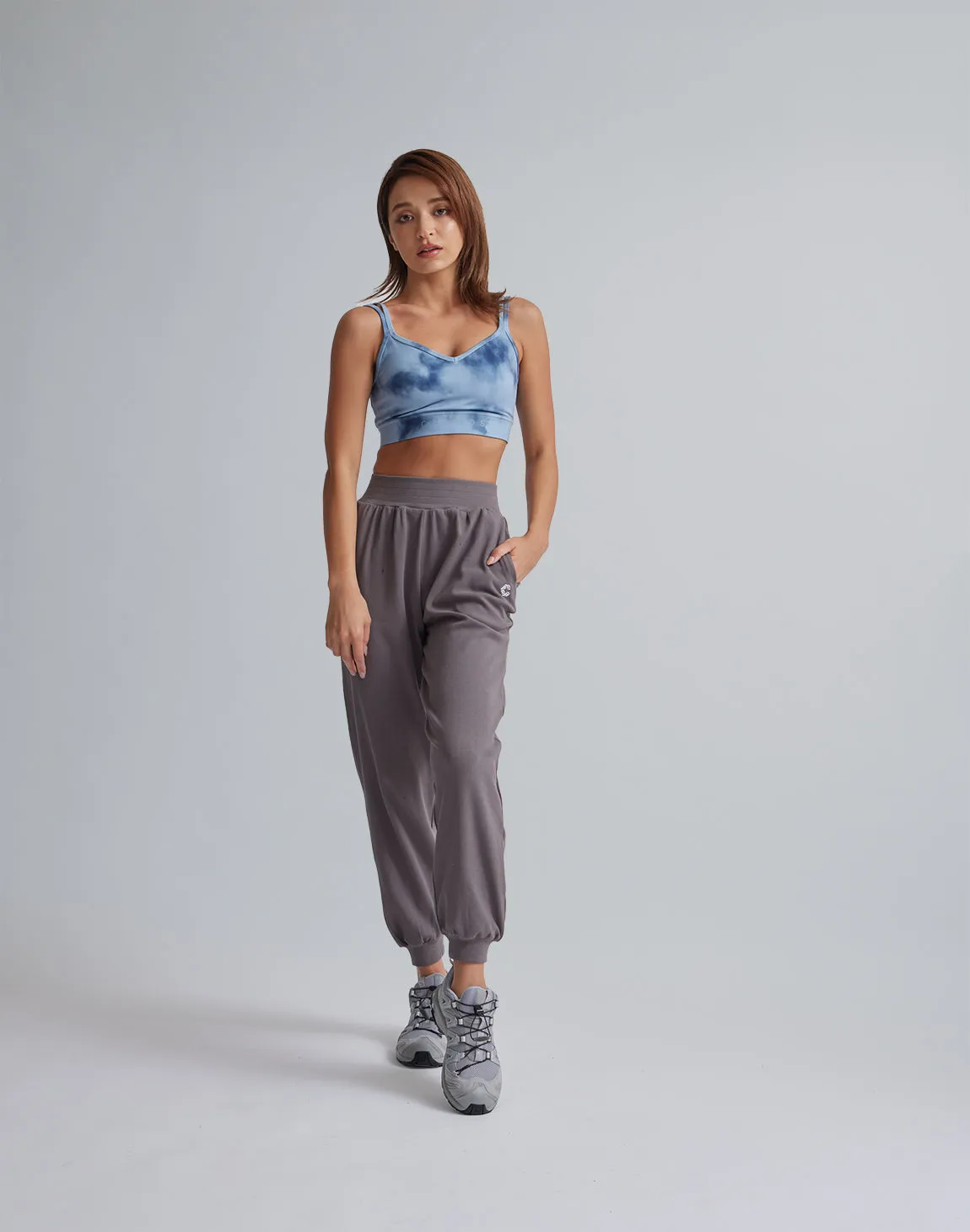 CRONOS WOMEN RELAXING JOGGER PANTS【GRAY】