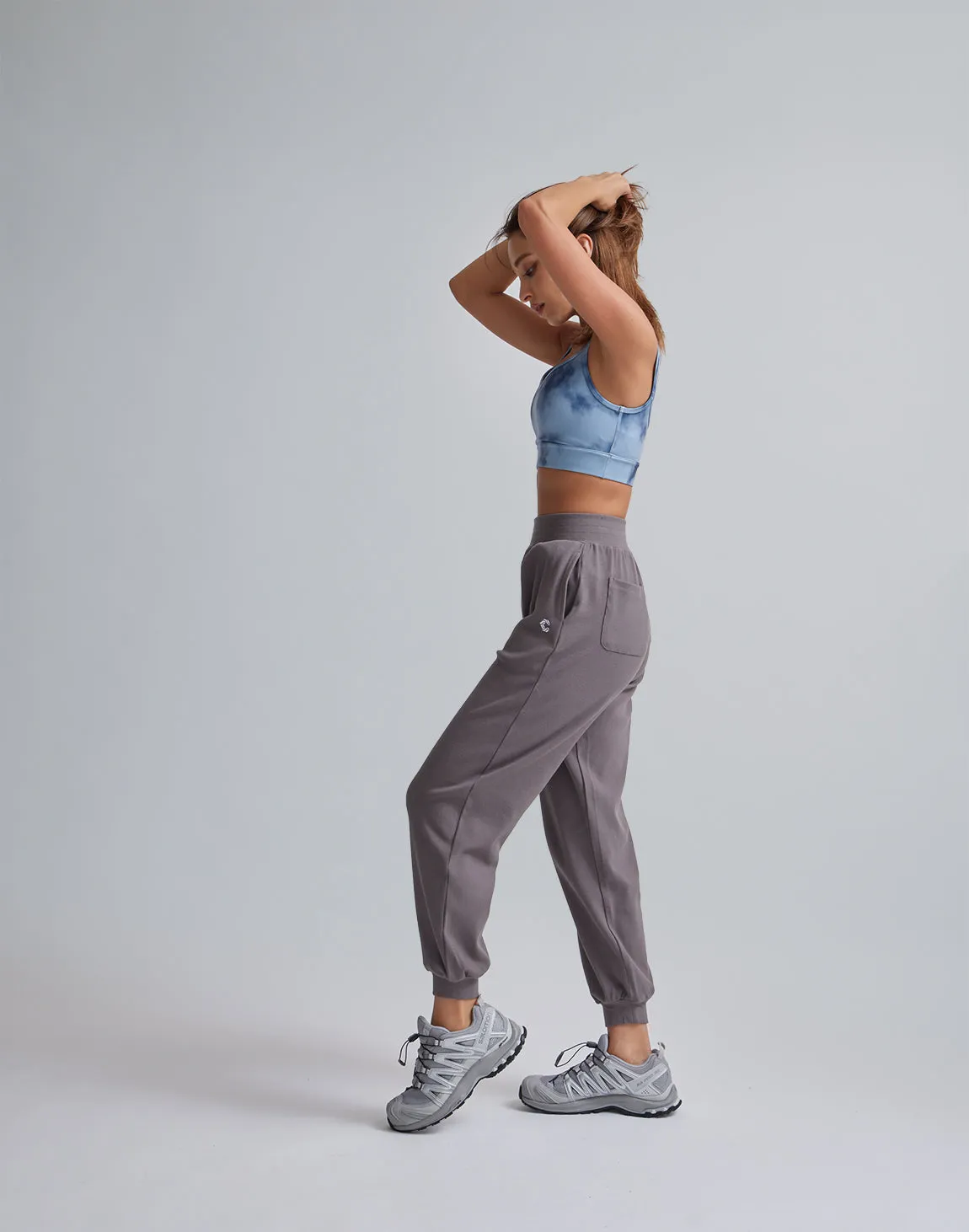 CRONOS WOMEN RELAXING JOGGER PANTS【GRAY】