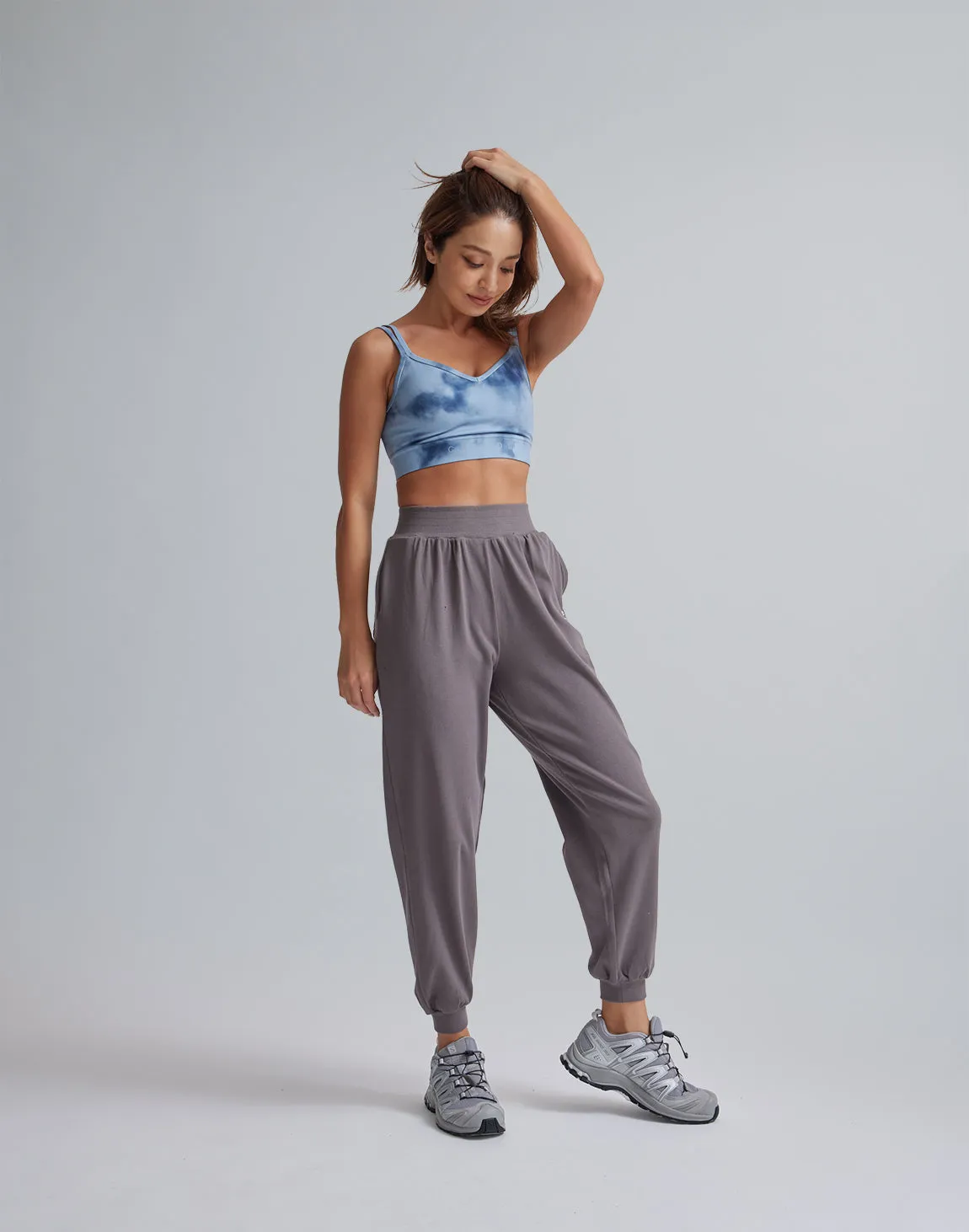 CRONOS WOMEN RELAXING JOGGER PANTS【GRAY】