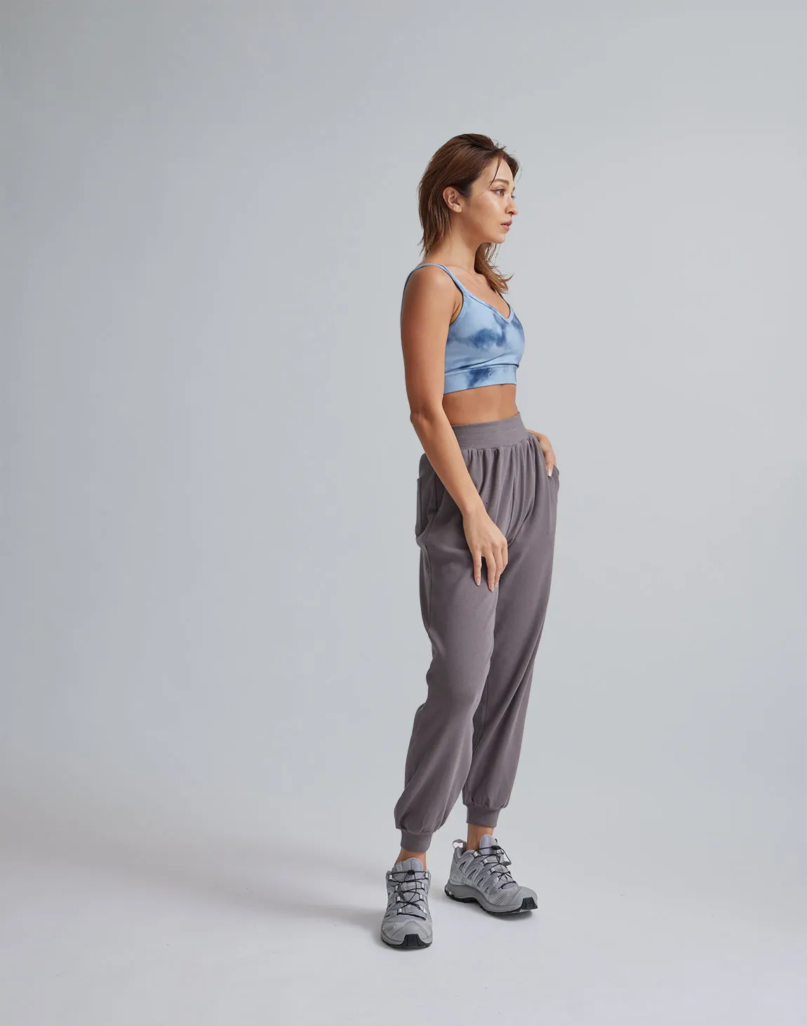 CRONOS WOMEN RELAXING JOGGER PANTS【GRAY】