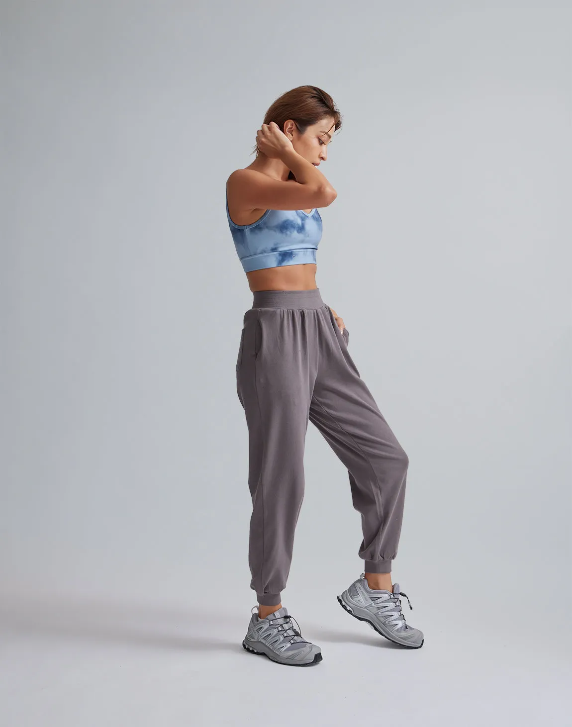 CRONOS WOMEN RELAXING JOGGER PANTS【GRAY】
