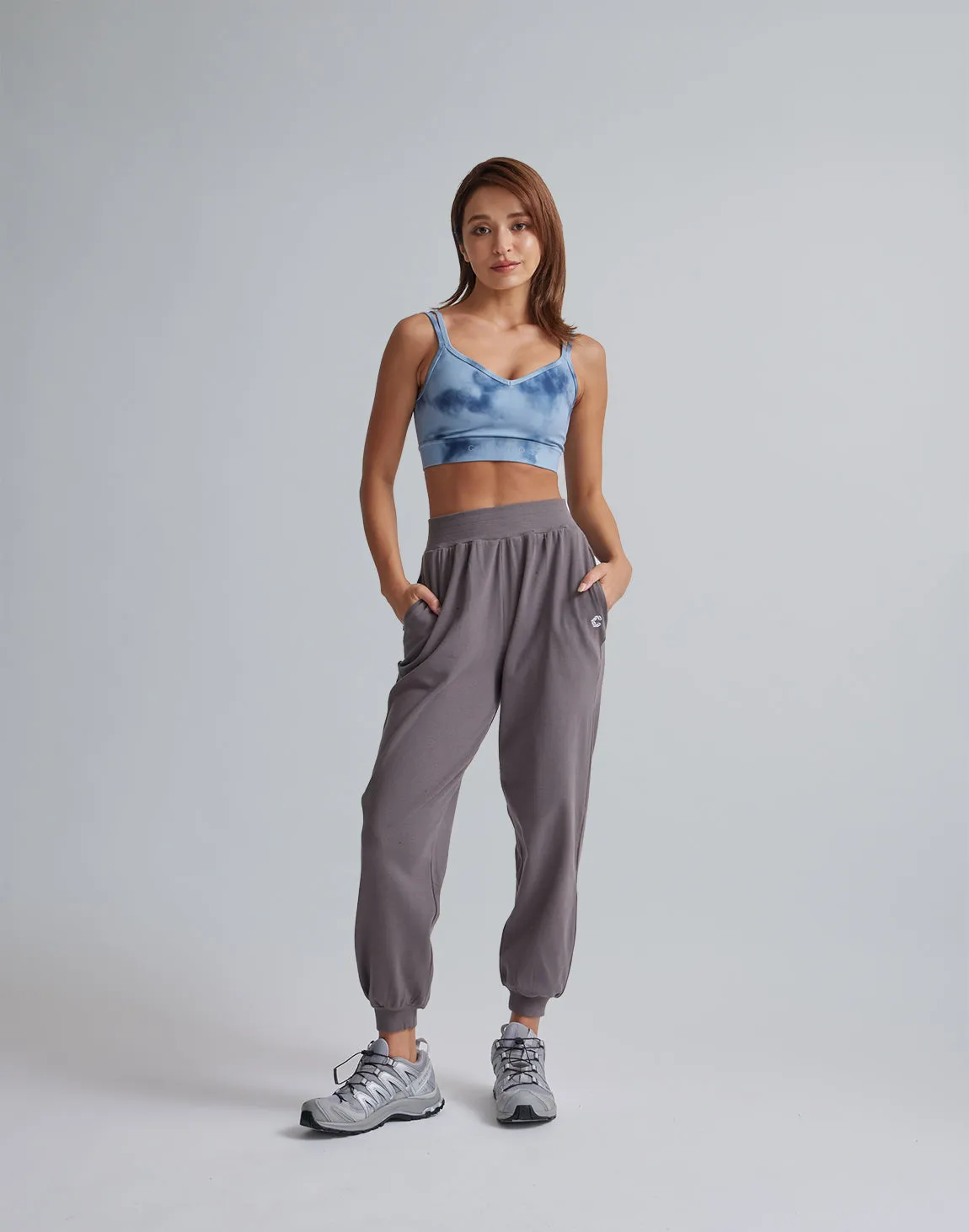 CRONOS WOMEN RELAXING JOGGER PANTS【GRAY】