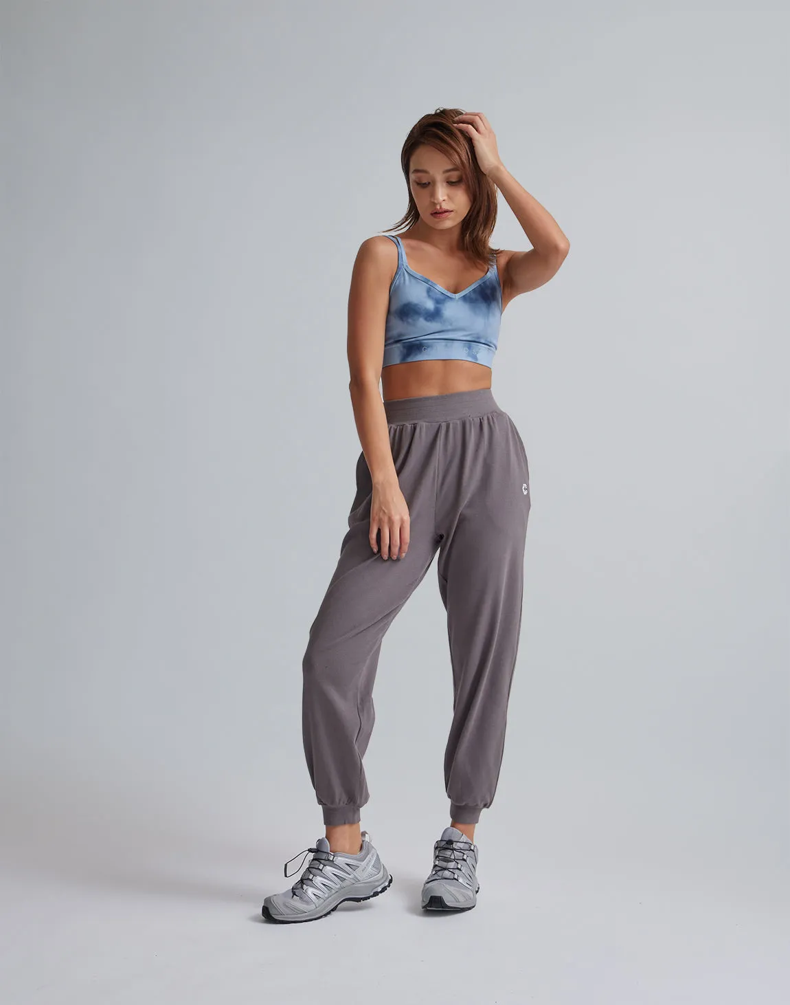 CRONOS WOMEN RELAXING JOGGER PANTS【GRAY】