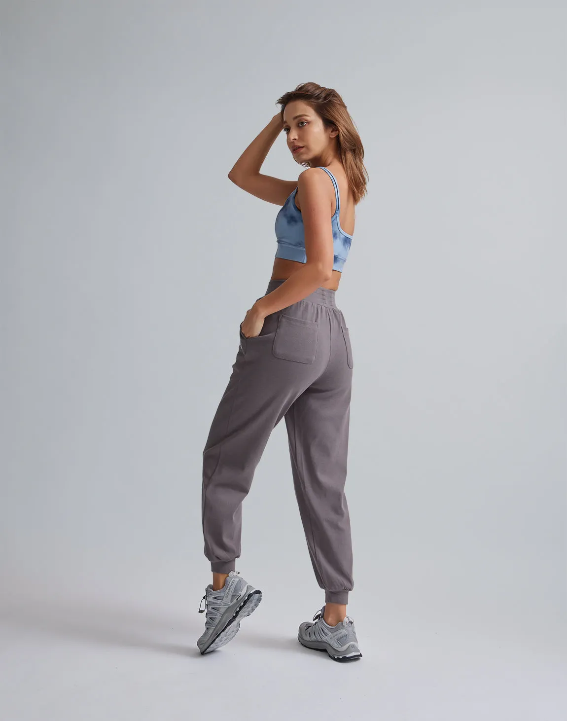 CRONOS WOMEN RELAXING JOGGER PANTS【GRAY】
