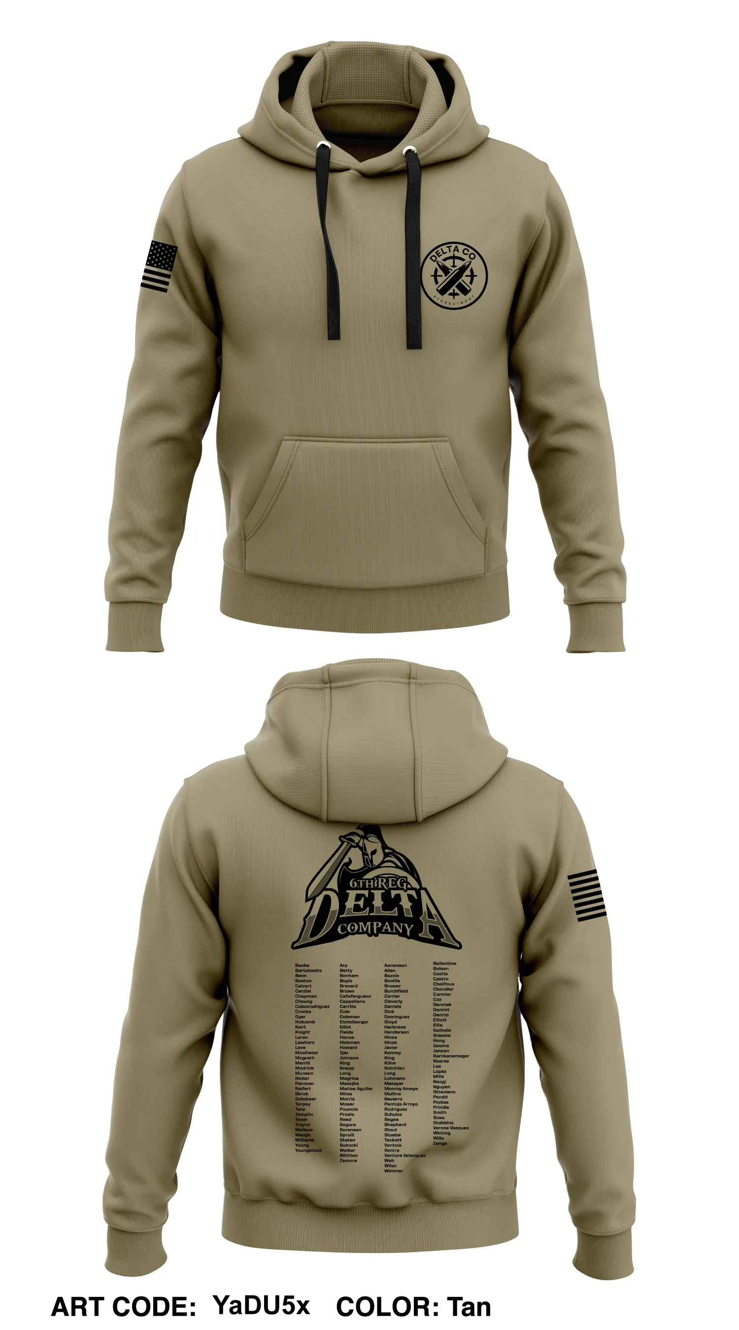 CST 23, 6th Reg, D Co Core Men's Hooded Performance Sweatshirt