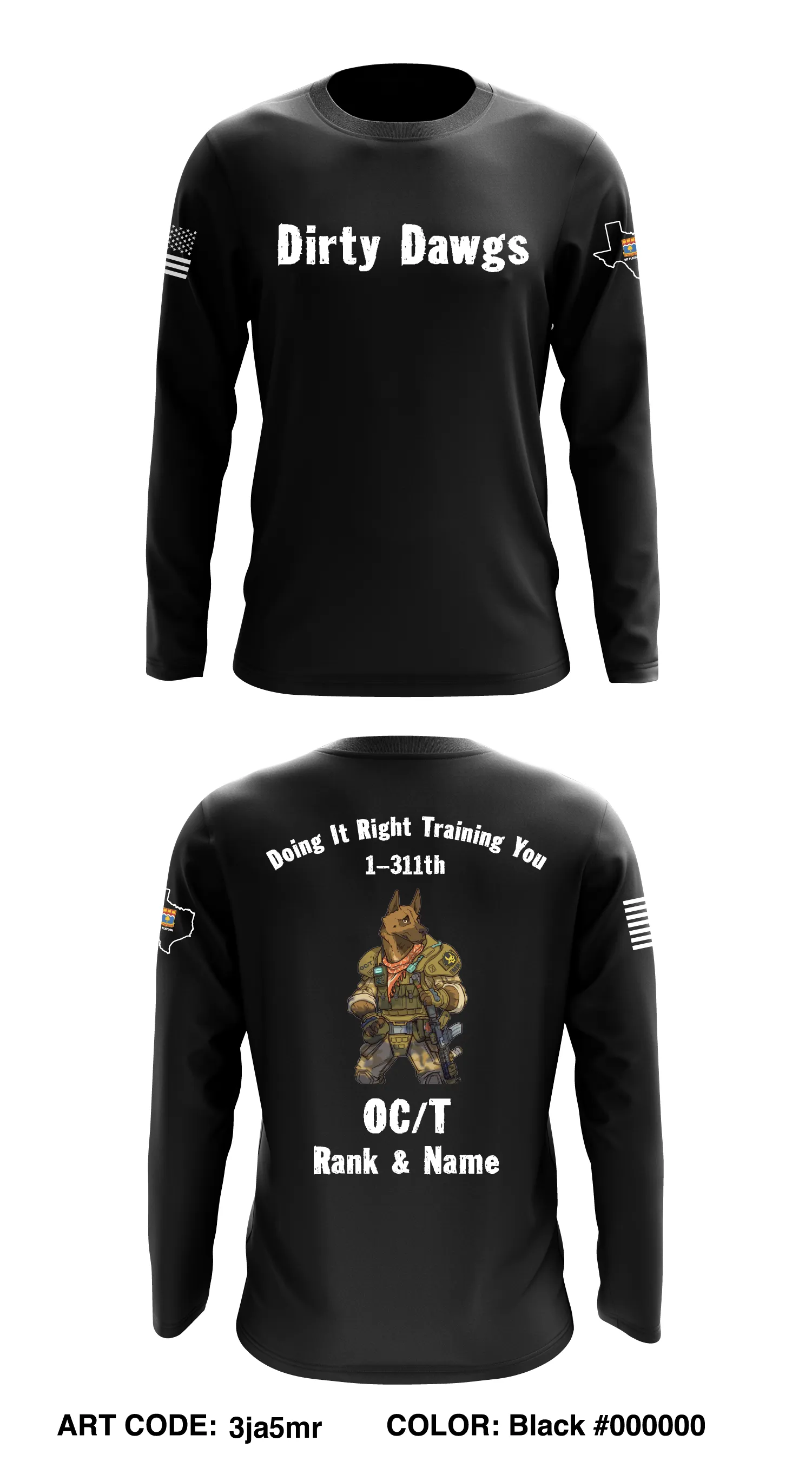 CUSTOM - 1-311th MP Platoon  Core Men's LS Performance Tee - 3ja5mr