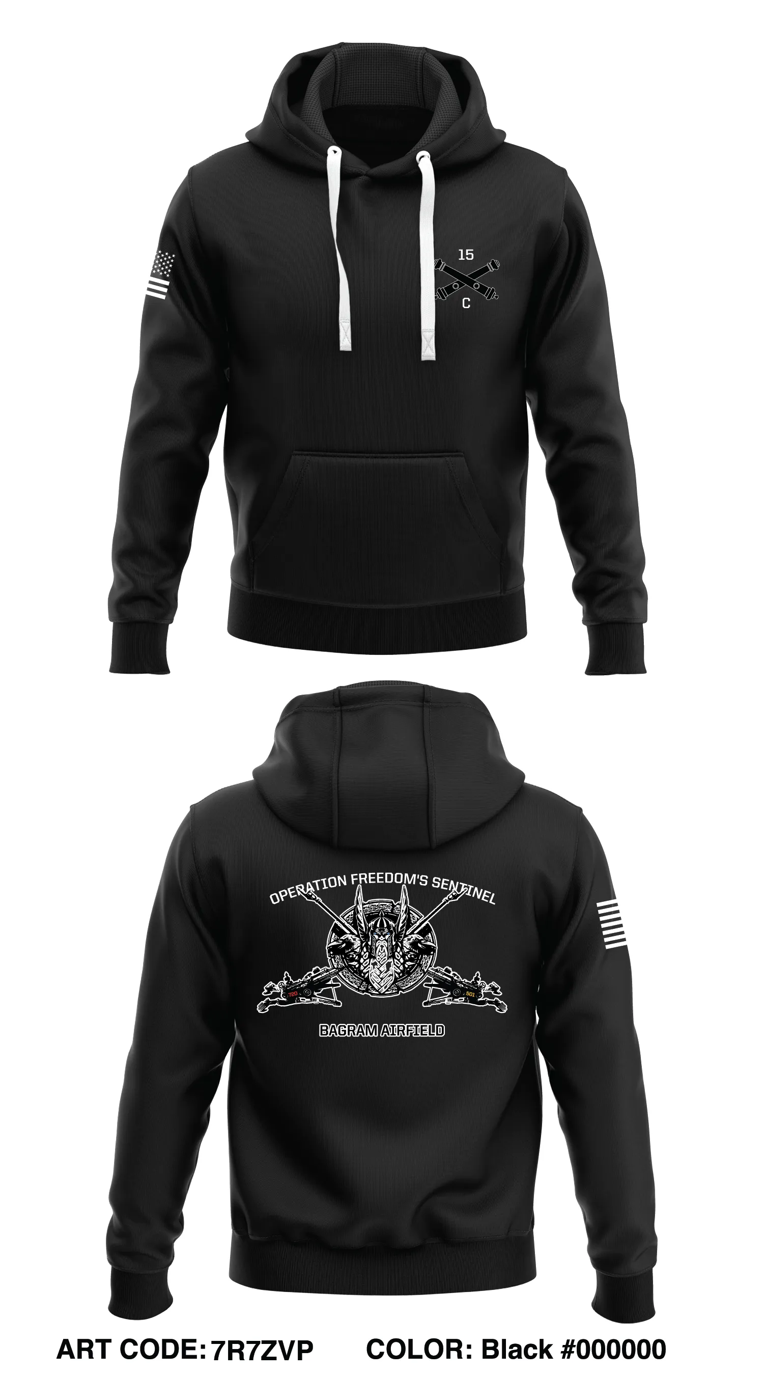 Deployed C BTRY, 2-15 Store 1  Core Men's Hooded Performance Sweatshirt - 7R7ZVP
